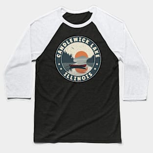 Candlewick Lake Illinois Sunset Baseball T-Shirt